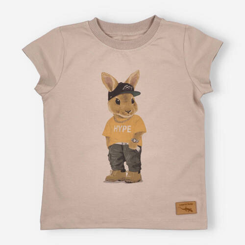 T-shirt dla chłopca KAR-2004/BEZ Lagarto Verde beżowy