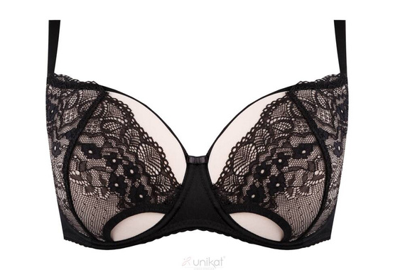 Biustonosz usztywniany Maude Unikat czarny/beżowy