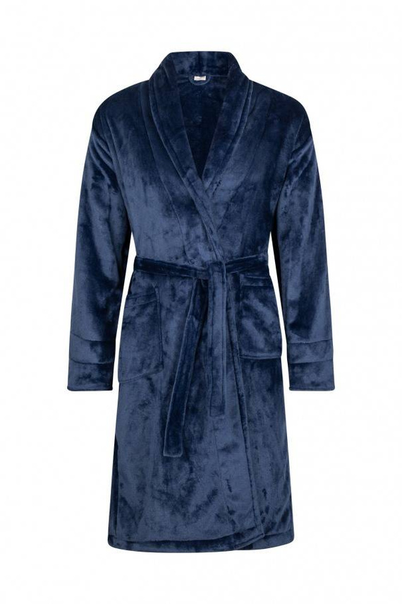 Szlafrok męski King + Korona ByShelly - granatowy/srebrny