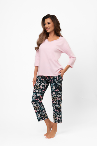 Marisal – stylowa piżama damska bawełniana 3/4 rękaw , 7/8 spodnie Italian Fashion