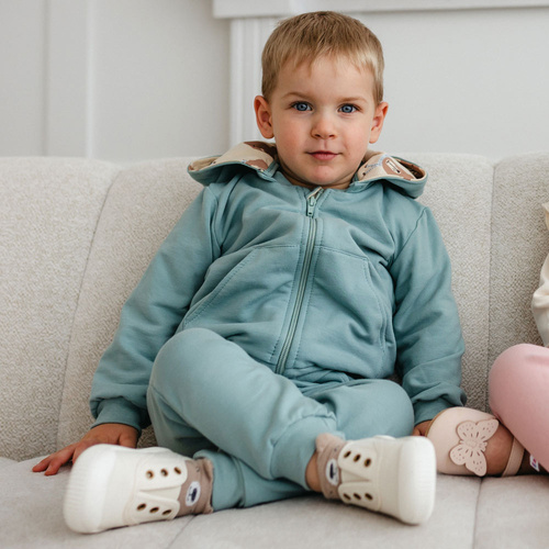 Szałwiowy komplet dresowy Beary Cool Eevi – Bluza z uszkami + spodnie