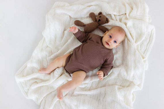Body rozpinane muślinowe "Bamboo Muslin Choco" Makoma