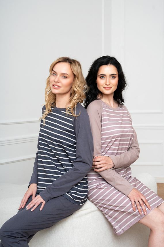 Koszula nocna damska Oda Italian Fashion - druk cappuccino