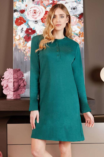 Koszula nocna rozpinana PC38108 Nottingham ciemny zielony