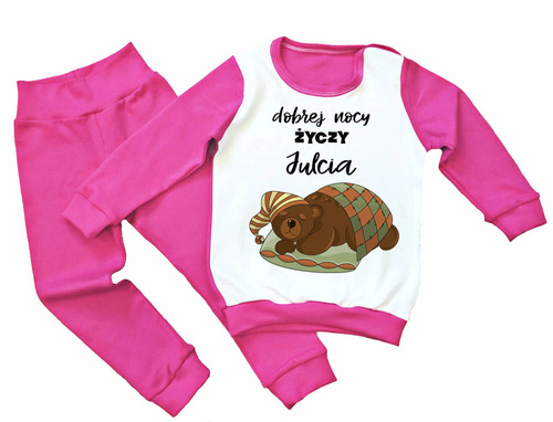 Piżama dziecięca z imieniem Śpiący miś Moocha 