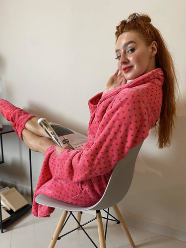 Długi Szlafrok damski 548 Melanie Forex - malina