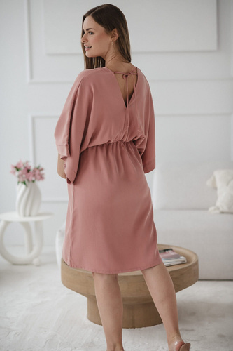 Elegancka sukienka Mama Zen do karmienia i na ciążę – Tencel Herbal Rose