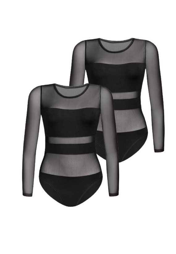 Body damskie Stripy 2-pack Teyli -czarny