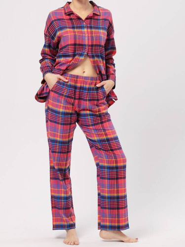 Rozpinana Piżama Damska LNS 483 Key - różowy