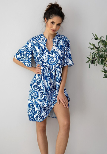 Koszula nocna Luna Sensis - ecru-granatowy