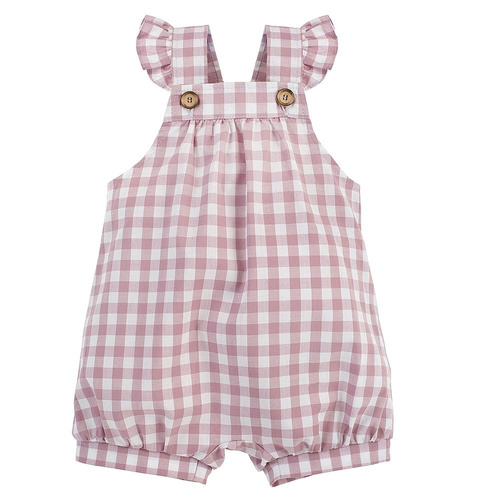 Ogrodniczki dla dziewczynki Sweet Cherry Pinokio - różowy kratka 