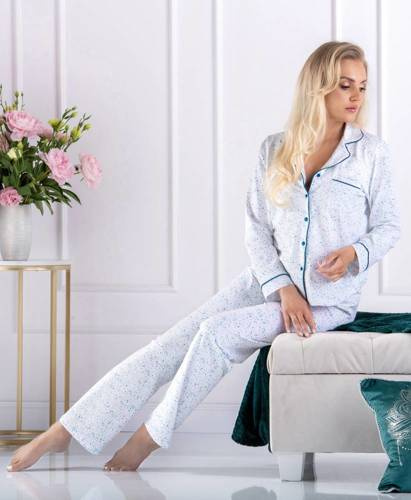 Piżama damska rozpinana Time to Relax Momenti Per Me navy