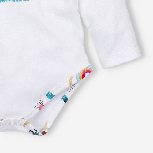 Body z bawełny organicznej Kolorowy Las Nini ecru