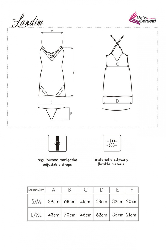 Komplet dwuczęściowy Landim Gold LC 90580 LivCo Corsetti Fashion - gold