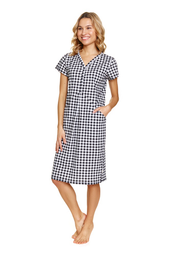 TM.5271 Koszula Nocna ciążowa i do karmienia Doctor Nap - black check
