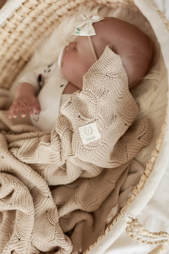 Kocyk WAVES eco cotton Cappuccino Yosoy