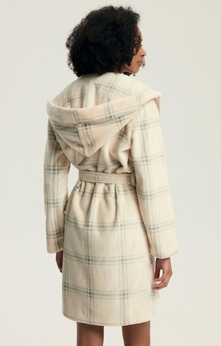 Szlafrok Henderson Danna 43596 – ciepły, w kratkę, z kapturem