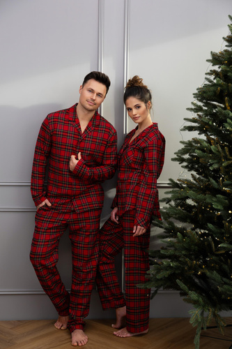 Sensis Dayana – damska piżama z flaneli bawełnianej, rozpinana