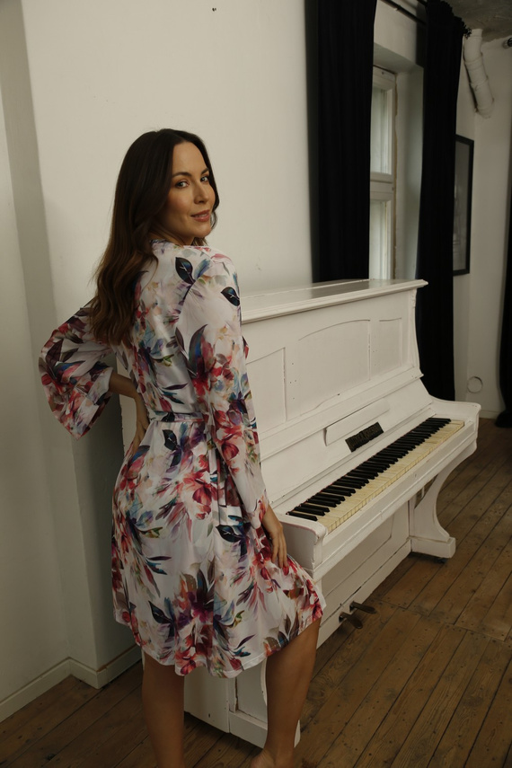 Szlafrok peniuar 86663 Larisa Mewa kwiaty