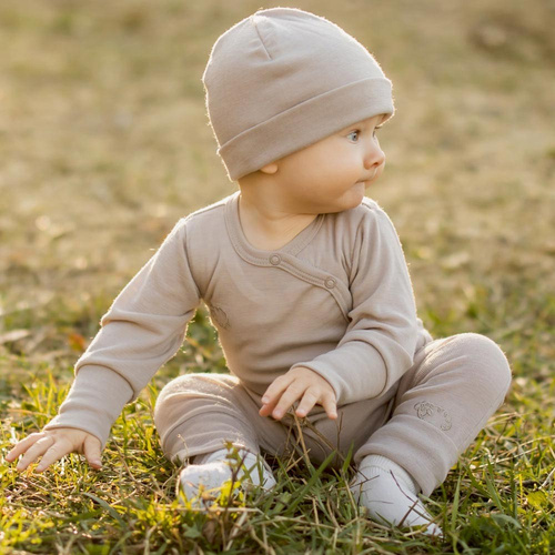 Body kopertowe z wełny merynosów Eevi - beżowe 