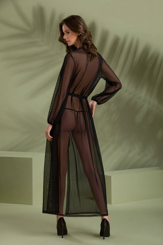 Szlafrok damski Zinnia Peignoir Passion czarny