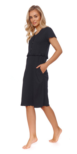 TM.4543 Koszula Nocna ciążowa i do karmienia Doctor Nap - black