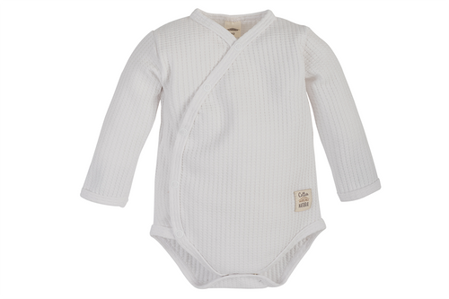 Body baby z długim rękawem  "Natural Waffel" Makoma white