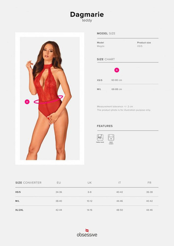 Dagmarie Teddy Body Obsessive - czerwone