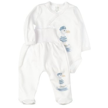 Komplet body z półśpiochem Marynarz Martex biały