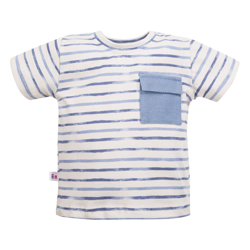 T-shirt dla chłopca Elephant Eevi -ecru paski