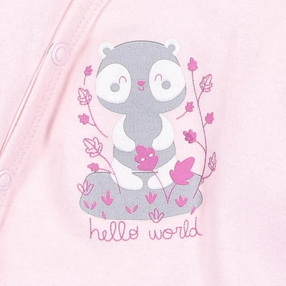 Body kopertowe z bawełny organicznej Wesoła Panda Nini różowy