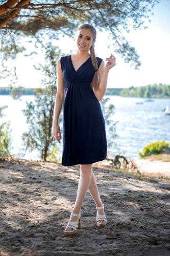 Sukienka bez rękawków do karmienia 808 MIRACLE- czarna