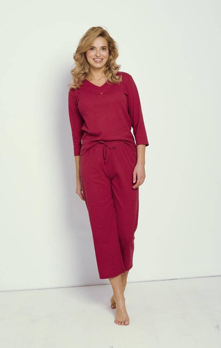 Piżama damska 3355 Berry Taro - bordowy