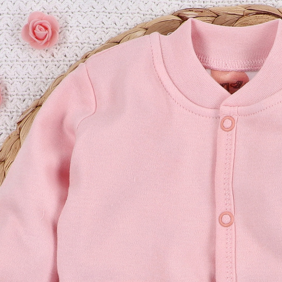 Bluza dresowa z bawełny organicznej Kolorowe kwiatki Nini różowy