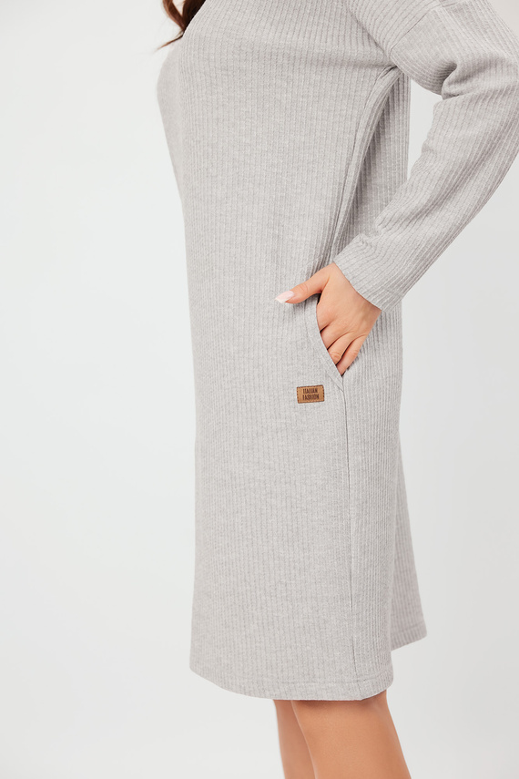 Tunika damska z długim rękawem Avira Italian Fashion - jasny melanż