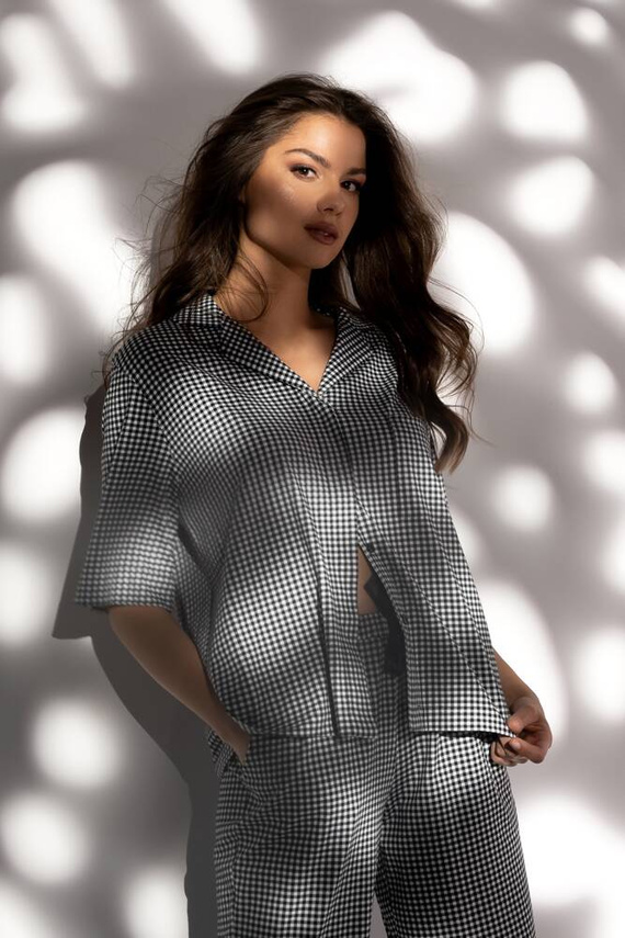 Piżama damska rozpinana Serenity Momenti Per Me black