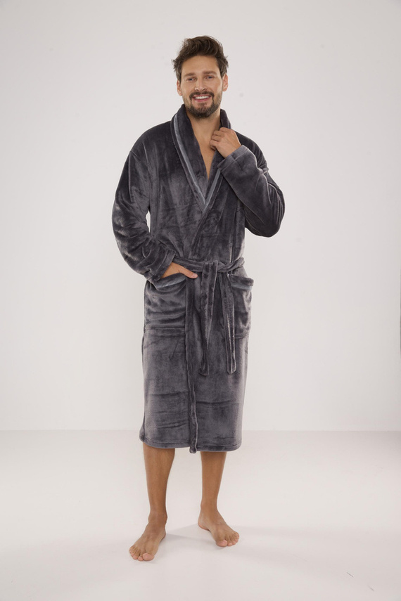 Szlafrok męski 716 Rafael De lafense - grafit