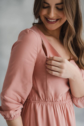 Sukienka ciążowa i do karmienia Lovely Dress Midi Milk&Love herbal rose