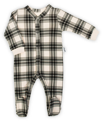 163617 Magia Świąt Pajacyk niemowlęcy Nicol - kratka: czarny, beżowy