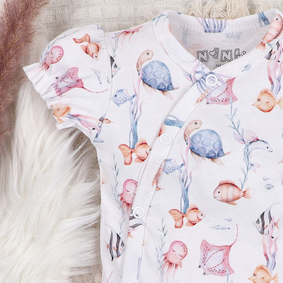 Nini Body Underwater World – organiczna bawełna, krótki rękaw, kopertowe