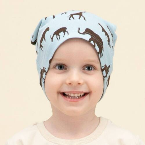 Czapka dziecięca, gładka Safari Pinokio - niebieski afryka