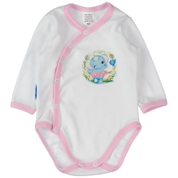 Komplet body z półśpiochem Wesoły słonik Martex różowy