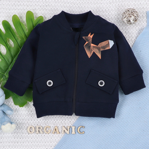Bluza dresowa z bawełny organicznej  Fun Origami Nini granatowy