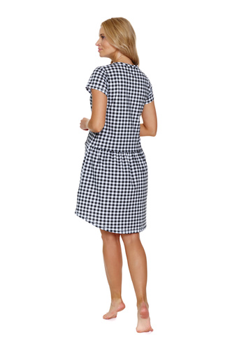 TM.9444 Koszula Nocna ciążowa i do karmienia Doctor Nap - black check