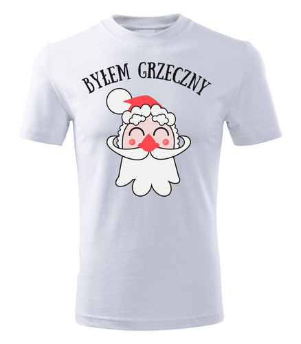 Koszulka męska świateczna "Byłem grzeczny" Moocha biały