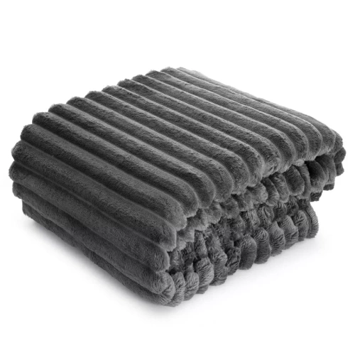 Koc narzuta z mikrofibry Soft Designe91 stalowy 