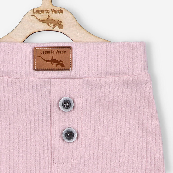 Spodnie prążkowane Lagarto Verde - różowy