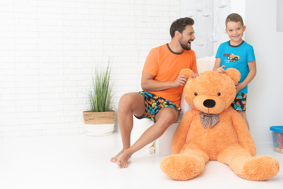 Piżama chłopięca krótki rękaw, spodnie Komiks Italian Fashion -turkusowy/druk