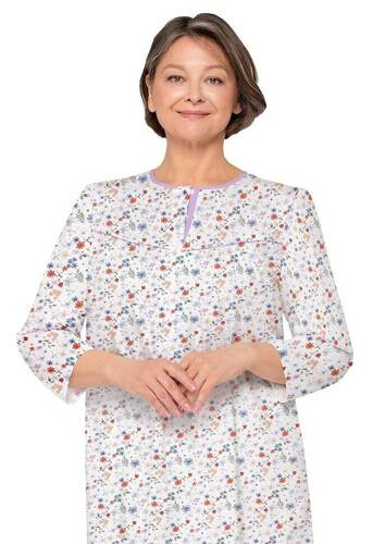 Koszula nocna damska Bogna 204 ll Martel - biały-fioletowy 25