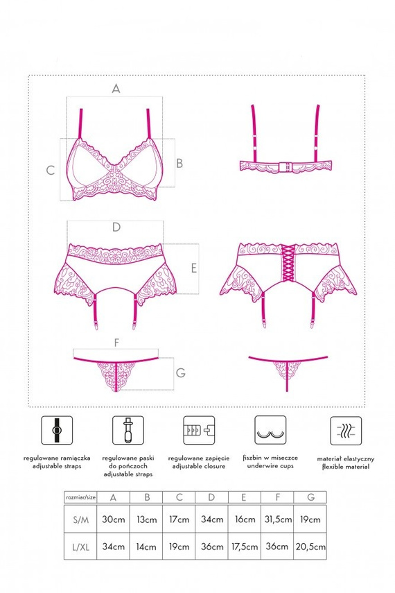 Komplet damski Nahir Maroon LivCo Corsetti Fashion